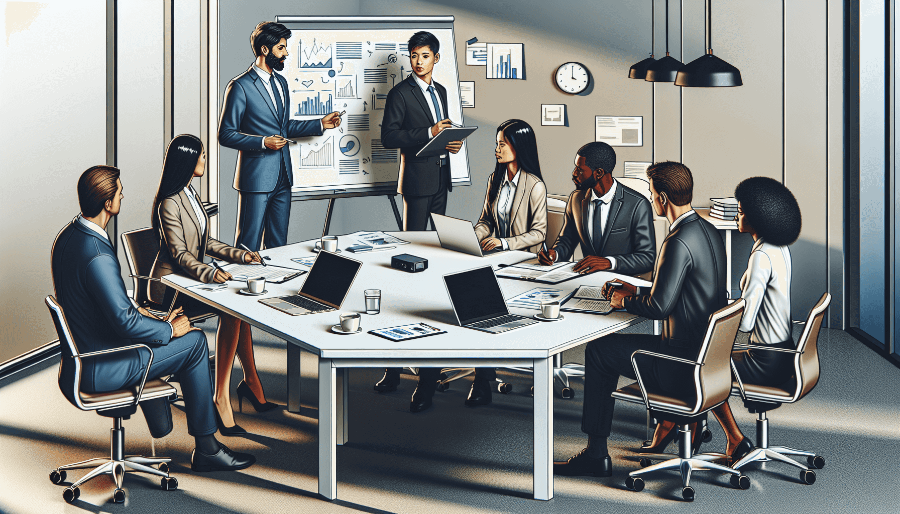 Grupo de profesionales de negocios en una sala de reuniones